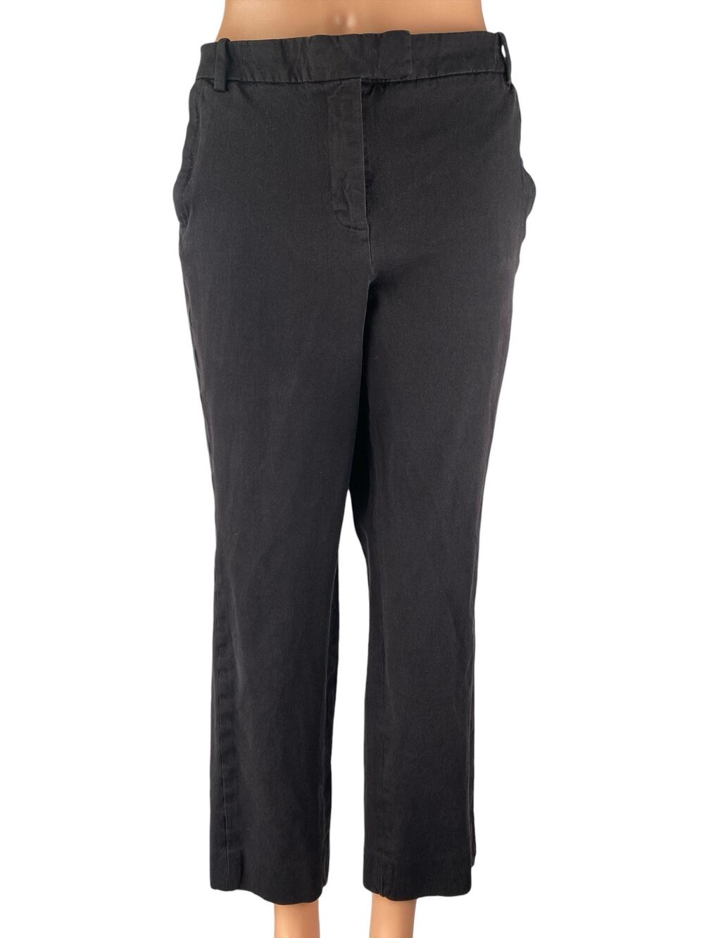 J.Crew Women's Black High Waisted Straight Leg Pockets Trousers Dress Pants 14